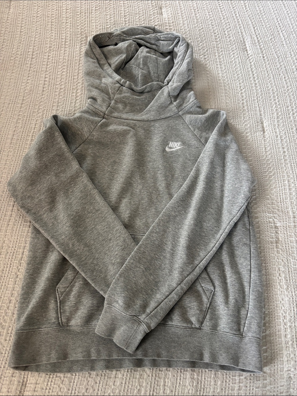 Nike Grey Pullover Hoodie with Funnel Neck